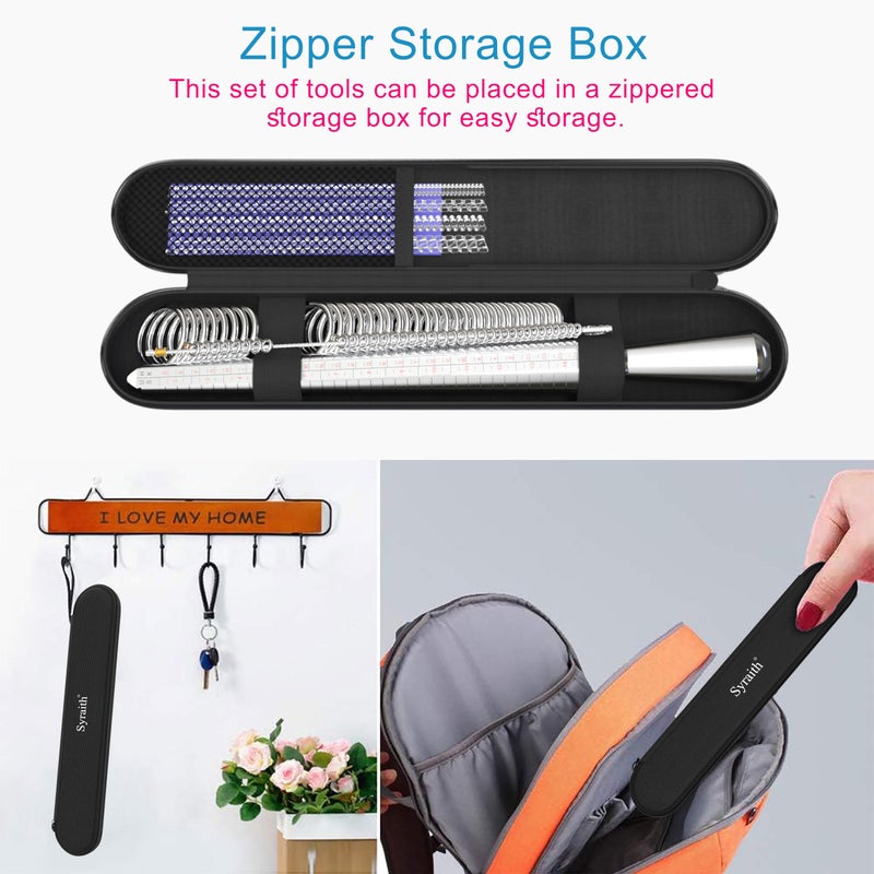 Syraith Ring Sizer Measuring Tool Metal Combination Suit for Finger Sizing Measuring&Jewelry Making&Ring Deformation Correction US Size 0-15 Attached Special Storage Box&polishing Cloth&Anti-Falling Ring - Image 4